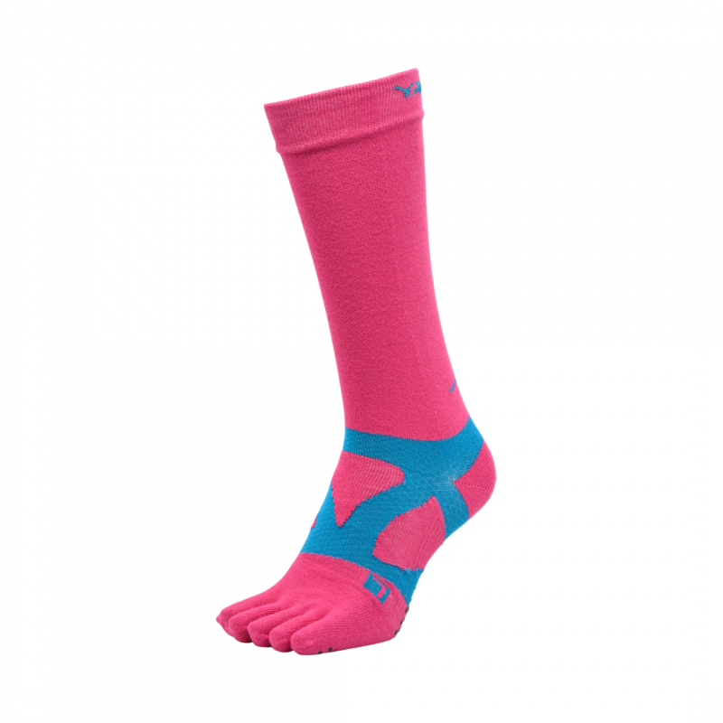 YAMAtune Spider Arch Compression 5 Toe Long Socks with Non-Slip Dots (21-23cm)