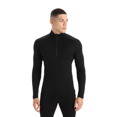 Icebreaker Men's Merino 260 Tech HZ Long Sleeve Thermal Top - Black