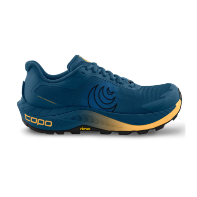 Topo Athletic MTN Racer 4 Trail Running Shoe (Men) - Navy/Orange (Extra Wide Model)